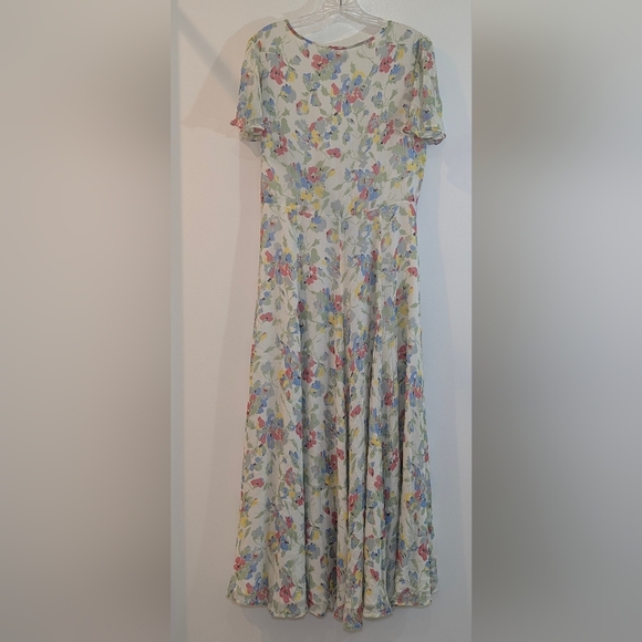 Polo Ralph Lauren Floral Maxi Dress 8 Cottagecore Romantic Boho Wedding - Picture 5 of 10